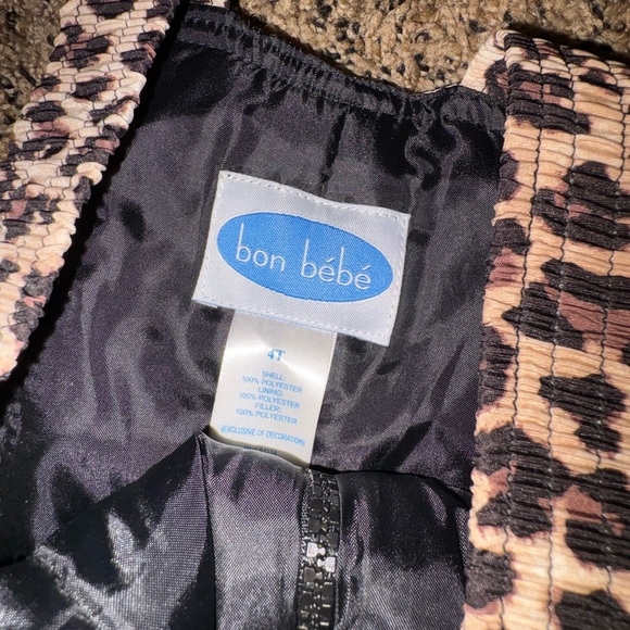 Bon Bébé Leopard Print Girls Snow Pants / Bibs - Picture 4 of 5